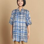 Elegant Blue Plaid Cotton Shirt
